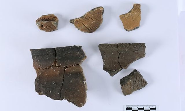 Fragmentos de cerámica del sitio