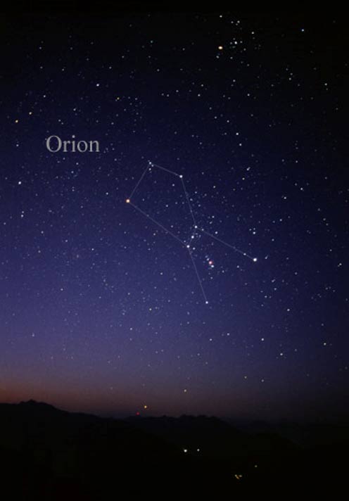 La constelación de Orión a simple vista