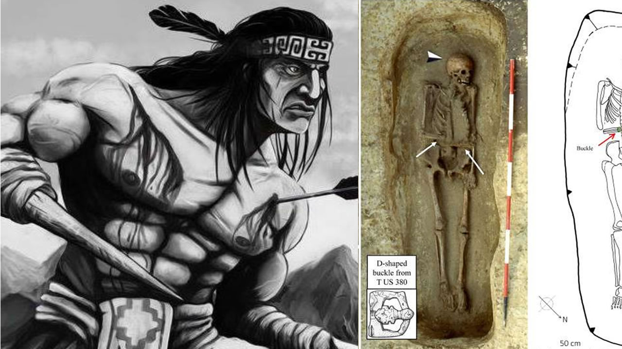 Hallan esqueleto de guerrero con prótesis de cuchillo en vez de mano